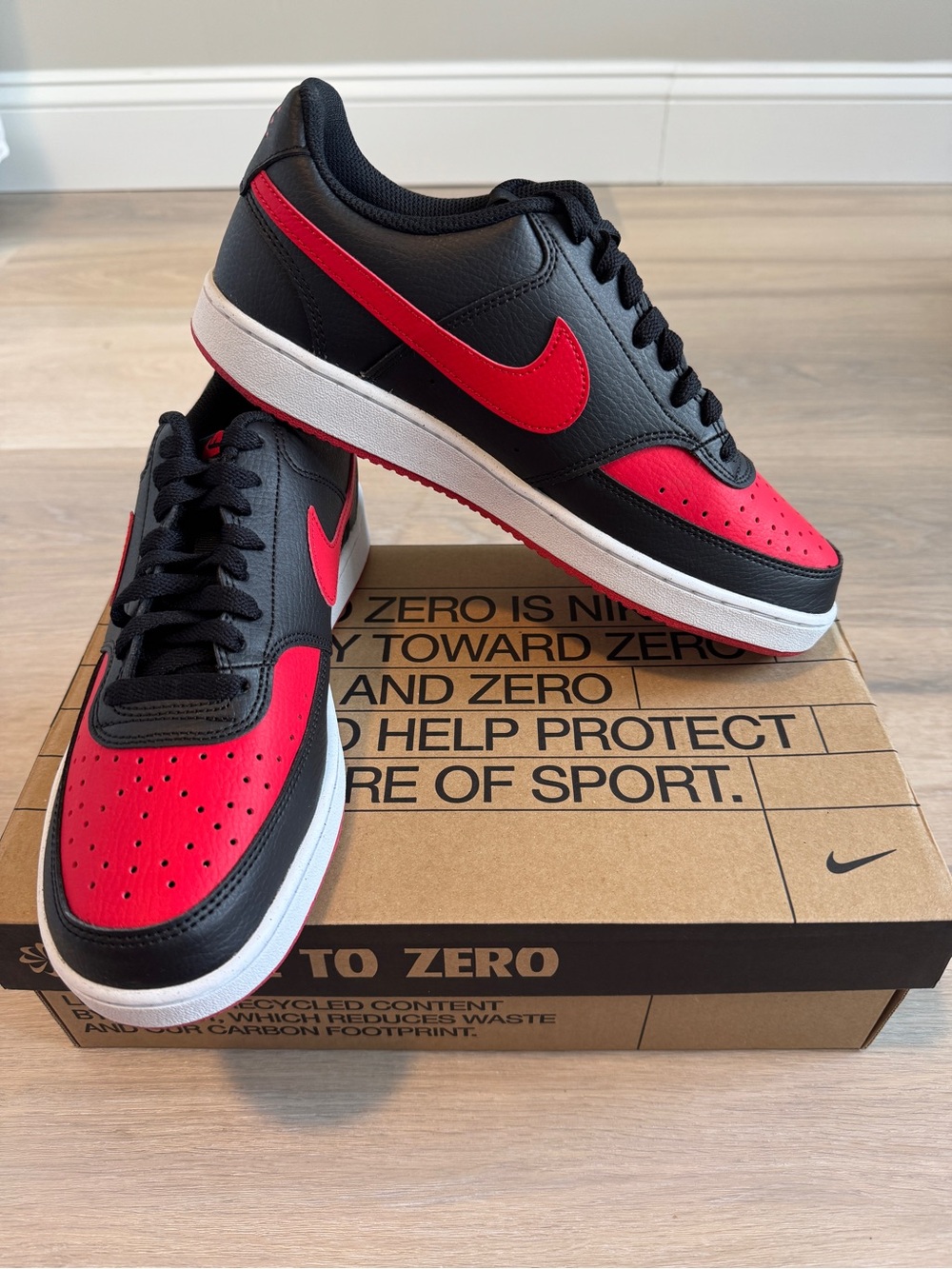 Nike Court Vision Low Next Nature "Bred"
Black University Red NIB 8.5
